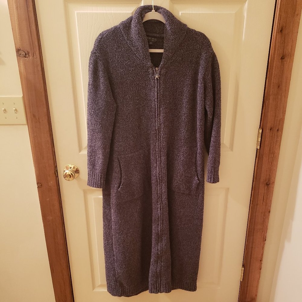 Barefoot Dreams CozyChic Full Zip Robe in Pacific Blue (S/M) - Picture 3 of 9